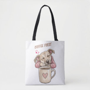 Bolsa Tote Cachorro fofo dormindo pacificamente
