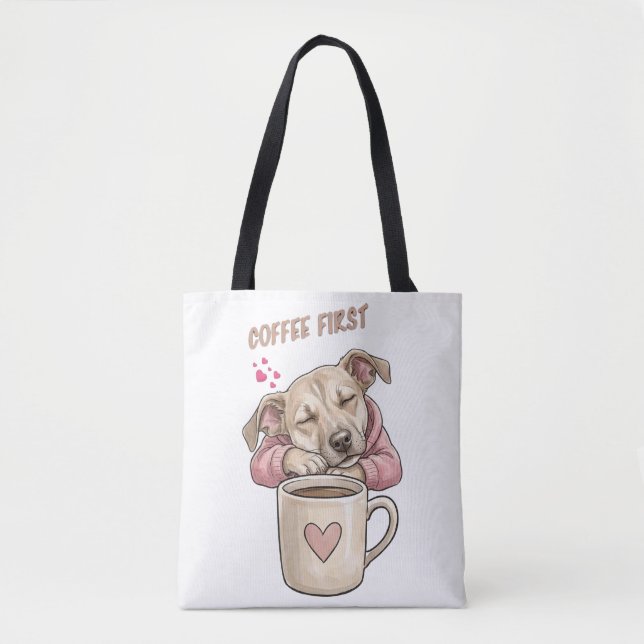 Bolsa Tote Cachorro fofo dormindo pacificamente  (Frente)