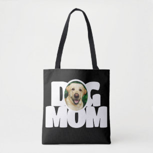 Bolsa Tote Cachorro Fotográfico Moderno Mãe Preto Simples