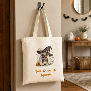 Bolsa Tote Cachorro francês bulldog fantasma de Halloween Bru