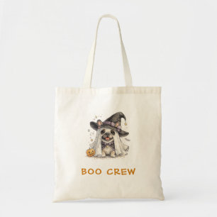 Bolsa Tote Cachorro francês Bulldog Halloween Bruxa Boo Crew