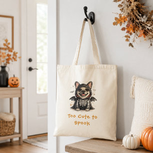 Bolsa Tote Cachorro francês Bulldog Halloween Esqueleto Assus