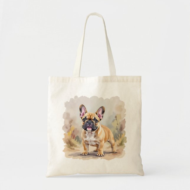 Bolsa Tote Cachorro Francês Tan Fawn - Cachorro Francês Cacho (Frente)