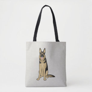 Bolsa Tote Cachorro German shepherd de cor torta e preta GSD