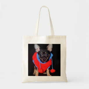 Bolsa Tote Cachorro giro no doce de lã vermelha