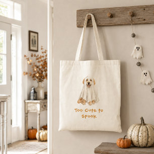 Bolsa Tote Cachorro Golden Retriever Fantasma de Halloween Ad