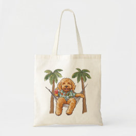 Bolsa Tote Cachorro Goldendoodle com Roupa Havaiana