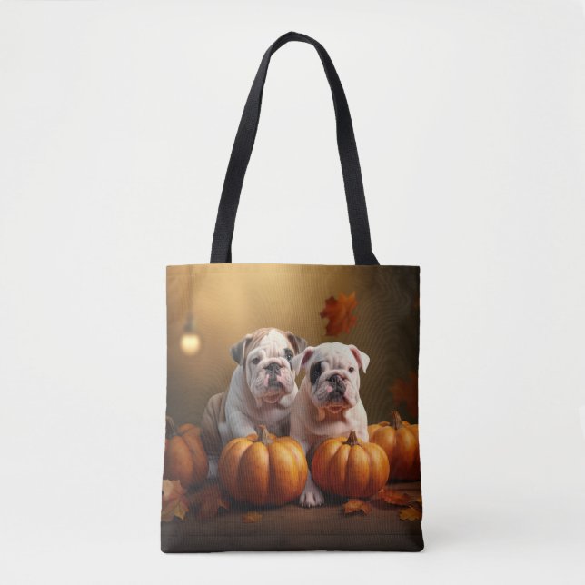 Bolsa Tote Cachorro-Grande - Cachorro de Apelido de outono (Frente)