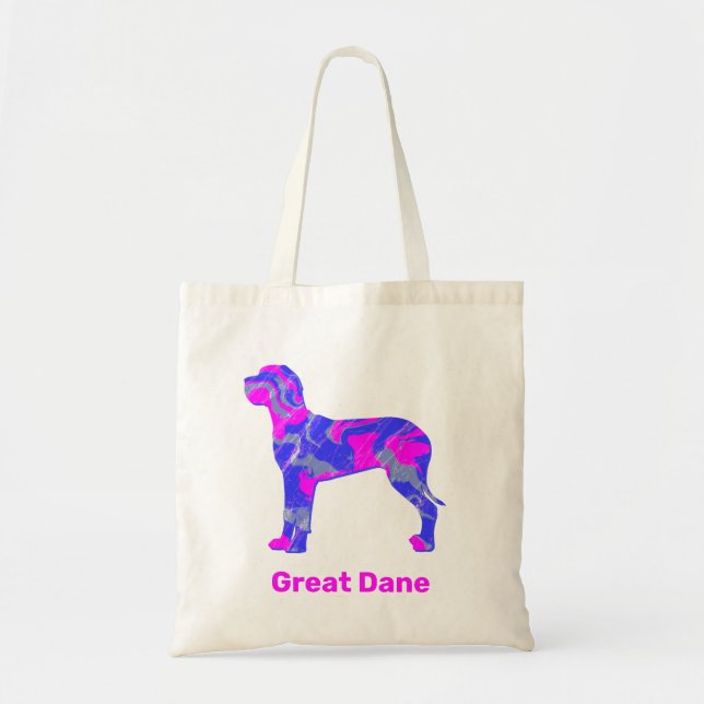 Bolsa Tote Cachorro Grande Silhueta Louca Quente Rosa (Frente)