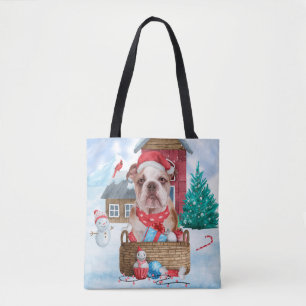 Bolsa Tote Cachorro Inglês na Casa dos Cachorros de Natal na