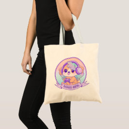 Bolsa Tote Cachorro Kawaii Bonito com Garota Jogadora de Asas