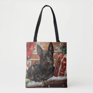 Bolsa Tote Cachorro Kelpie Australiano Natal Festivo