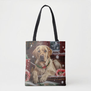 Bolsa Tote Cachorro Labrador Festa de Natal