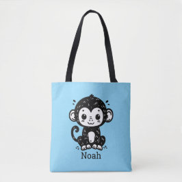Bolsa Tote Cachorro-Macaco-Bebê - Arte de Enfermeiro Kawaii