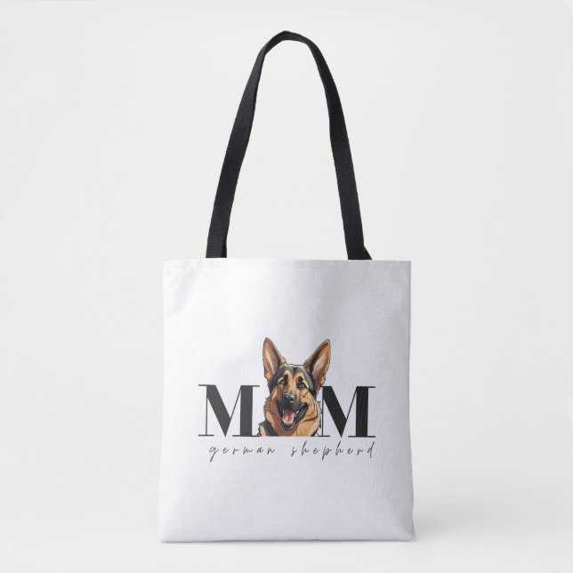 Bolsa Tote Cachorro Mãe GERMAN SHEPHERD DOG Camiseta Clássica (Frente)