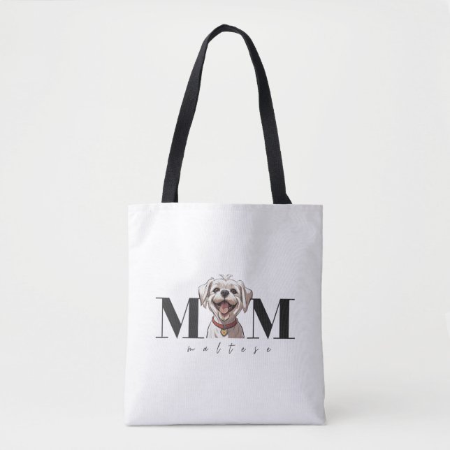 Bolsa Tote Cachorro Mãe MALTESE T-Shirt Clássica (Frente)