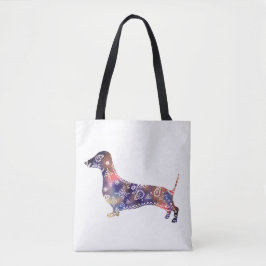 Bolsa Tote Cachorro Mandala, Saco De Tota De Dachshund All-Ov