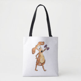 Bolsa Tote Cachorro Marrom Cachorro Cachorro Levantando Pesos