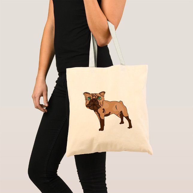 Bolsa Tote Cachorro Marrom Cachorro Olho Verde (Criador carregado)