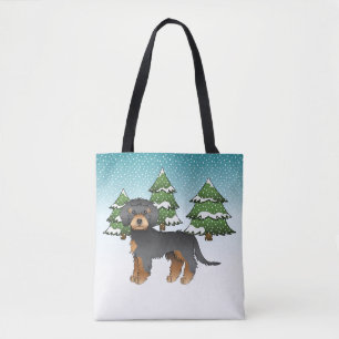 Bolsa Tote Cachorro Mini Goldendoododle Negro & Tan - Florest