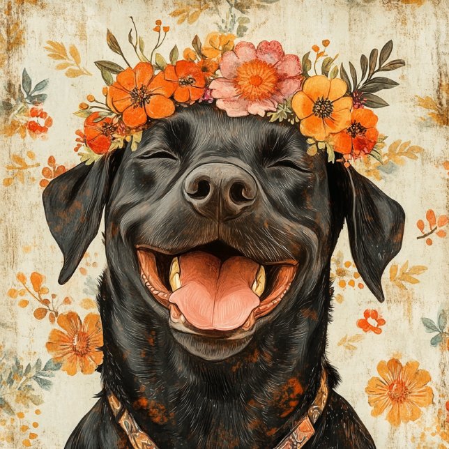 Bolsa Tote Cachorro Negro-Bonito Labrador Retriever Laranja F (Criador carregado)