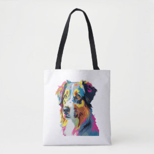 Bolsa Tote Cachorro Pastor Australiano Colorido