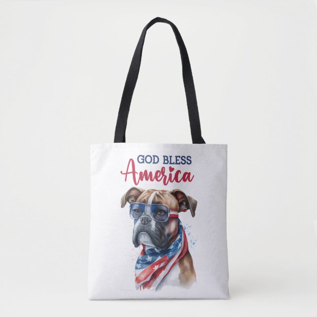 Bolsa Tote Cachorro Patriota-Boxer (Frente)