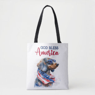 Bolsa Tote Cachorro Patriótico-Dachshund