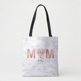 Bolsa Tote Cachorro Personalizado Mãe Rosa Dourada Imprime Co