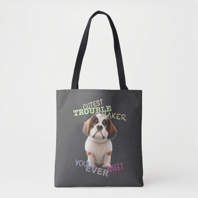 Bolsa Tote Cachorro Pet Cuttest Troubleshoot Maker Bonito Eng (Frente)