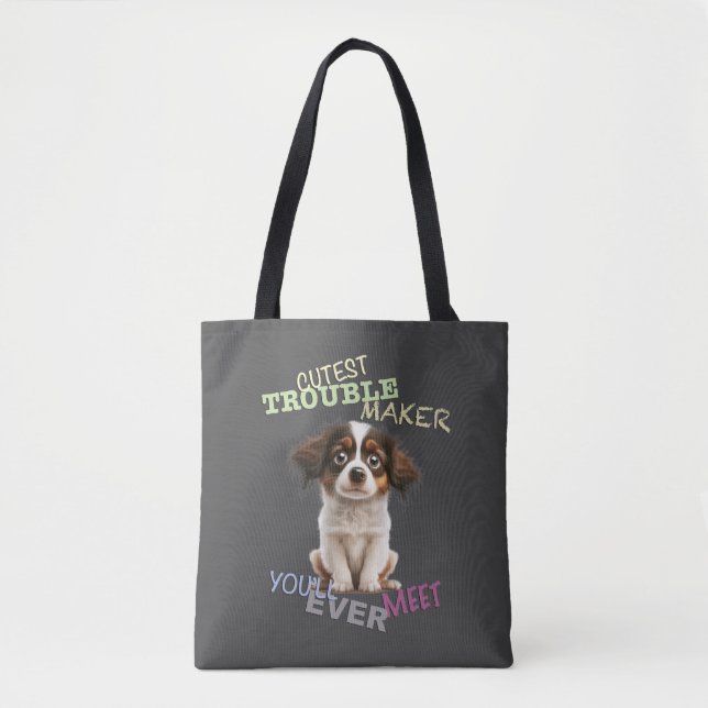 Bolsa Tote Cachorro Pet Cuttest Troubleshoot Maker Bonito Eng (Frente)