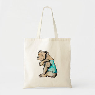 Bolsa Tote Cachorro Pitbull Eu Adoro Pai Tatuando Família Eng