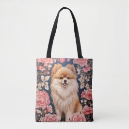 Bolsa Tote Cachorro Pomeraniano Cachorro Rosa