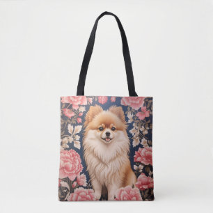 Bolsa Tote Cachorro Pomeraniano Cachorro Rosa