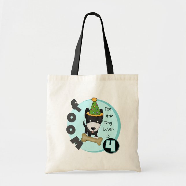 Bolsa Tote Cachorro Povoado 4º Aniversário T-shirts e present (Frente)