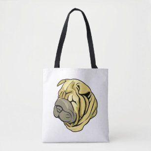 Bolsa Tote Cachorro-preto chinês Sharpei Shar Pei