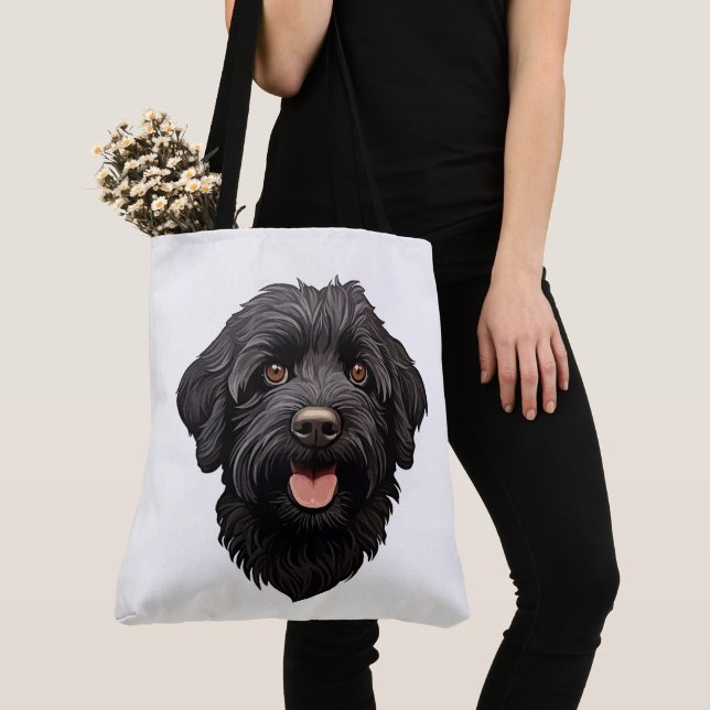 Bolsa Tote Cachorro Preto Labradoodle (Close Up)