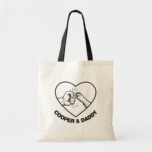 Bolsa Tote Cachorro preto simples e Pai punho (Frente)