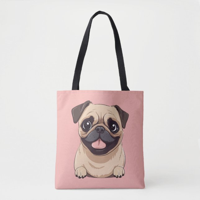 Bolsa Tote Cachorro pug (Frente)