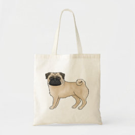 Bolsa Tote Cachorro Pug de cor de gamo Design de esfregona pa