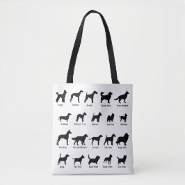 Bolsa Tote Cachorro Raça Silhuettes Slogan: Um Cachorro Pawsi