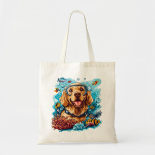 Bolsa Tote Cachorro Retriever Dourado Snorkeling Recife de Co