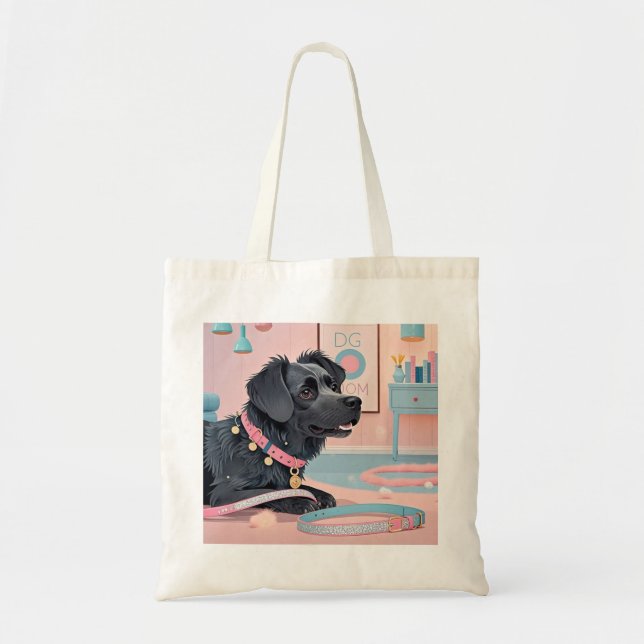 Bolsa Tote Cachorro rosa, azul, blusa, mãe (Frente)