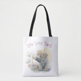 Bolsa Tote Cachorro Shar-pei Mãe Floral