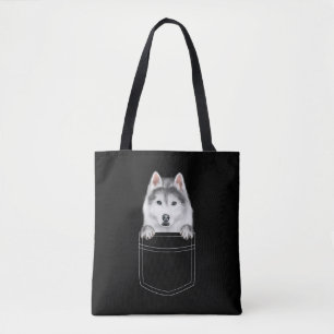 Bolsa Tote Cachorro Siberiano Husky Em Bolso Presente Engra