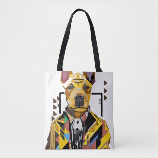 Bolsa Tote Cachorro Vestindo um traje: Arte Digital (Frente)