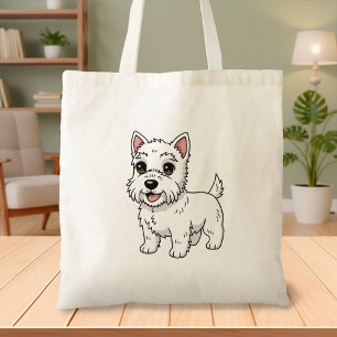 Bolsa Tote Cachorro West Highland White Terrier Fofo