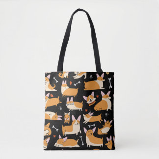 Bolsa Tote Cachorros Corgi, Lindo Fundo.
