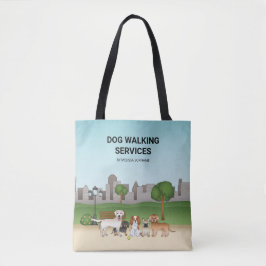 Bolsa Tote Cachorros de Desenho Animado Fofos Em Um Parque - 