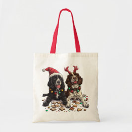 Bolsa Tote Cachorros do Cocker Spaniel Natal